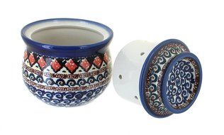 Polish Pottery Blue Horizon French Butter Dish N2