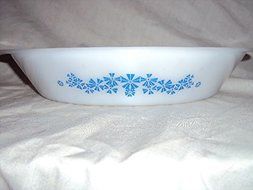 Glasbake Vintage Pinwheel Pattern Divided Casserole