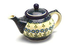 Polish Pottery Teapot - 14 oz. - Blue Spring Daisy