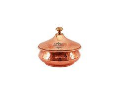 IndianCraftVilla 4.0" X 4.8" X 2.0" Handmade Steel Copper Mughlai handi Set of 3 Volume 300 ML With Lid serving... N2
