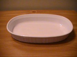 Corning French White Oval Open Casserole - F-7-B N2