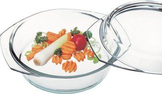 Borosilicate Glass Round Flat Casserole Size: 2.75" H x 6.25" W x 6.25" D