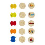Chef&#039;n Cookie Stamp Cookie Cutter Sweet Ride Theme Cookie Stamp Set, Wasabi/Lemon/Pacific/Cherry/Apricot N2