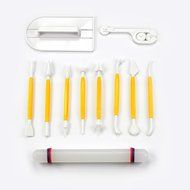 TANGCHU 4 Sets (11pcs) Flower Fondant Cake Sugarcraft Decorating Kit Cookie Mould Cutter Tool Cake Smoother Fondant...