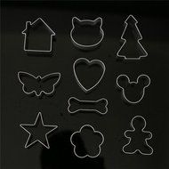 AUCH Mini Cookie Cutter Set Cartoon Mousse Rings Pineapple Cake Pie Molds Baking Model, Pack of 10