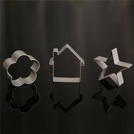 AUCH Mini Cookie Cutter Set Cartoon Mousse Rings Pineapple Cake Pie Molds Baking Model, Pack of 10 N2