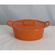 Oval Casserole Size: Small, Color: Orange