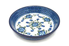 Polish Pottery Baker - Pie Dish - Blue Poppy