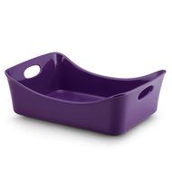 Rachael Ray Stoneware 9-Inch by 13-Inch Rectangular Lasagna Lover Pan, Orange