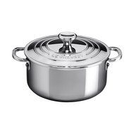 Le Creuset Stainless Steel 5.5 Quart Shallow Casserole with Lid