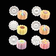Dealglad&reg; 6+1 Chinese Flowers Pattern Mooncake Mold Candy Pineapple Cake Cookie DIY Baking mold N6