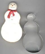 4.75&quot; Primitive Tinplate Snowman Cookie Cutter