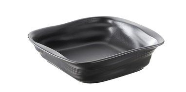 Revol 646289 Froisses Crumple Square Dish, 9.75 by 9.80-Inch, Satin Black