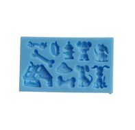 Yunko Pet Dog&#039;s Home Silicone Fondant Cake Decorating Mold Candy Chocolate Gum Mold Dog Collar Bones Bell Fire... N2