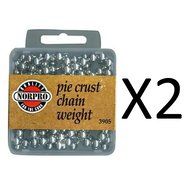 Norpro Stainless Steel Pie Crust Chain Weight 6ft Dishwasher Safe 3905 (2-Pack)