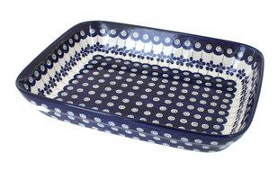 Polish Pottery Flowering Peacock Medium Rectangular Baker