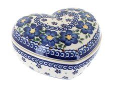 Polish Pottery Spring Blossom Large Heart Box