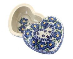 Polish Pottery Spring Blossom Large Heart Box N2