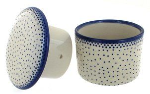 Polish Pottery Small Dots French Butter Dish N2