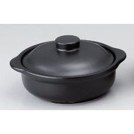 Heat-resisting Plate utw676-23-674 [6.9 x 6.1 x 3.5 inch] Japanece ceramic Black 61/2 casserole (pair) tableware