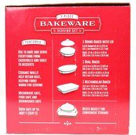 Ceramic 7-Piece Bakeware Serving Set with Metal Rack and Handles, White N3