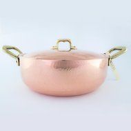 Rounded Copper Casserole with Lid (8.7" / 4.4qt.)