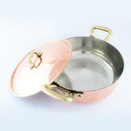 Rounded Copper Casserole with Lid (8.7" / 4.4qt.) N2