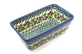 Polish Pottery Baker - Loaf Dish - Burgundy Berry Green