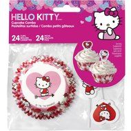 Wilton 24 Count Hello Kitty Baking Cups and Decorative Pick Combo, Multicolor N3