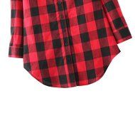 AIMTOPPY Womens Lady Loose Long Sleeve Cotton Casual Plaid Shirt Blouse Tops (XL, Red) N6