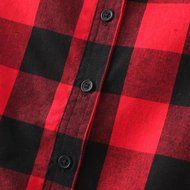 AIMTOPPY Womens Lady Loose Long Sleeve Cotton Casual Plaid Shirt Blouse Tops (XL, Red) N7