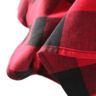 AIMTOPPY Womens Lady Loose Long Sleeve Cotton Casual Plaid Shirt Blouse Tops (XL, Red) N12