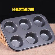 MISS MINI 1Pc Black 6 Even Cake Pan Mold DIY Chocolate Baking Mould Tools Kitchen Accessories Supplies N2
