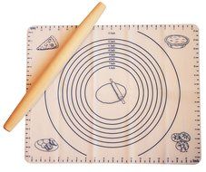 French Rolling Pin with Pastry Mat