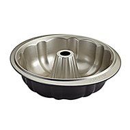 Anolon 46061 Nonstick Bakeware Fluted Mold Pan, Onyx/Pewter, 9-1/2 Inch