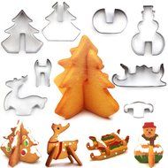 Aocor 3D Stainless Steel DIY Christmas Holiday Santa Scenario Cookie Cutter Set Dough Shape Backing Cutter | Snowman...