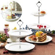 Chunlin 2/3 Tier Stainless Steel Stacked Party Wedding Birthday Cupcake and Dessert Display Tower (Silver 3 Layer)