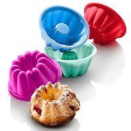 Astra shop Fancy Mini Silicone Dessert Mold, Stackable Bundt Pan, Swirl Jello Mini Cake Mould (3 inch,8 Pack)