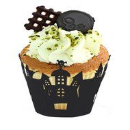 halloween cupcakes decorations - 120Pcs/lot Halloween Spiderweb/Witch/Castle Laser Cut Cupcake Wrappers Liners... N3