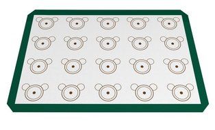 1PCS Kingree Platinum-Cure Silicone Baking Mat for Macarons and Baking, [Half Size-4229.5CM&pound;&uml;16.5&quot;11&quot;&pound;, Macaron-Green]