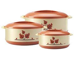 Milton Orchid Junior Insulated Casserole Set, 3-Pieces, Yellow-Red