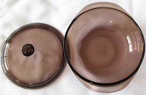 Pyrex by Corning Amber 1.5 Qt Round Casserole with Lid N2