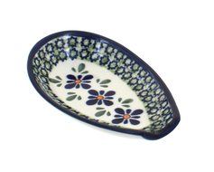 Polish Pottery Mosaic Flower Small Spoon Rest