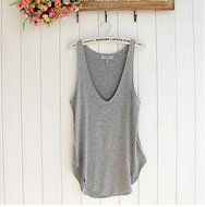 AIMTOPPY Fashion Woman Summer Lady Sleeveless V-Neck Candy Vest Loose Tank Tops T-shirt (free size, black) N8