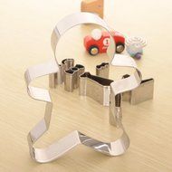 Yunko Christmas Gingerbread Family Cookie Cutters Stainless Steel Fondant Cutter (Gingerbread Boy)