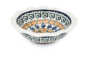 Polish Pottery Herb Garden Small Scallop Dish