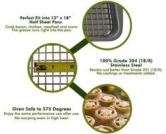 Stainless Steel Cooling Rack, Heavy Duty Oven Safe Stainless Steel Wire Rack, for Cooling, Baking and Roasting... N7
