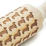 Dachshund Pattern Embossing Rolling Pin, Engraved Rolling Pn for Cookies, Animal Embossed Rolling Pin, Housewarming...