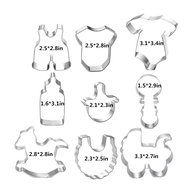 Yunko Baby Shower Theme Buggy Rocking Horse Bottle Cookie Cutter 9 Piece Set N4