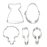 Yunko Baby Shower Theme Buggy Rocking Horse Bottle Cookie Cutter 9 Piece Set N9